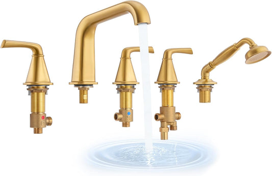 Roman Tub Brass Faucet with Sprayer