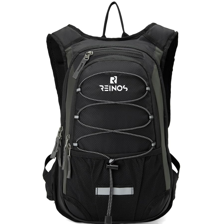 RENIOS Hydration Pack With 3L Water Bladder Backpack, Men & Women, Hiking Daypack With Thermal Insulation Black/Grey