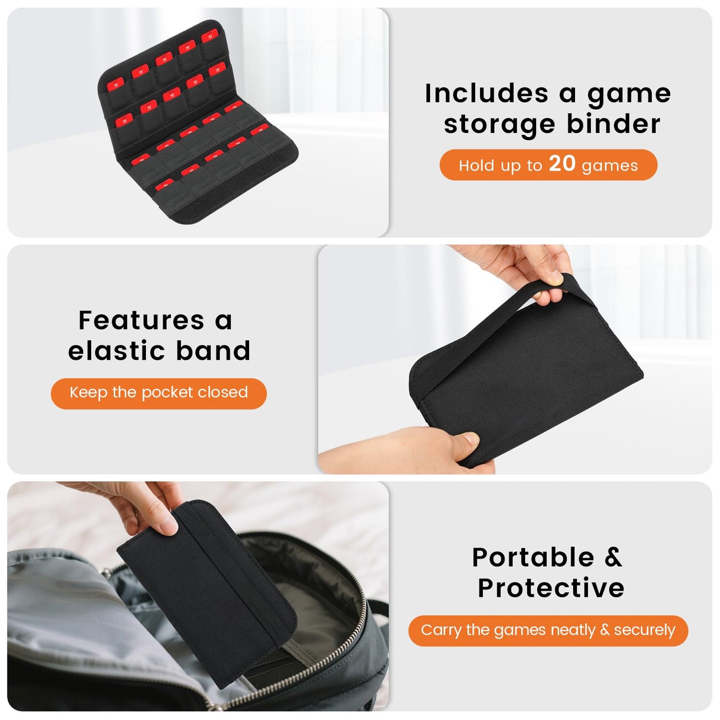 Migitec Hard Carrying Case Compatible with Nintendo Switch 2, All-In-One Travel Case for NS2 Console, Dock, 2 Pro Controllers, Joy-Con Grip, Power Adapter, 20 Games and Accessories