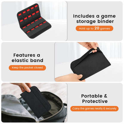 Migitec Hard Carrying Case Compatible with Nintendo Switch 2, All-In-One Travel Case for NS2 Console, Dock, 2 Pro Controllers, Joy-Con Grip, Power Adapter, 20 Games and Accessories
