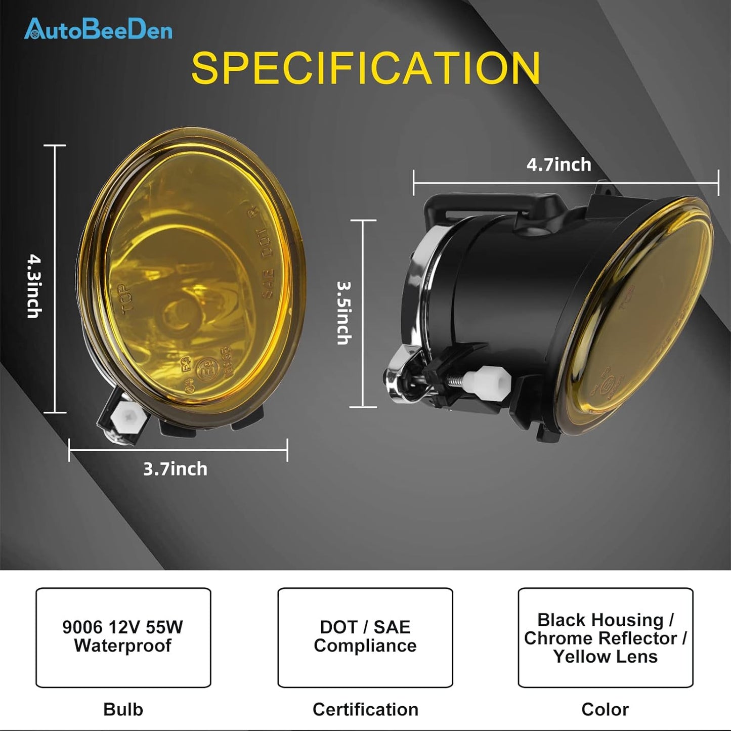 Fog Lights with Frame compatible with BMW (E46 E39 M3 M5) / 3 Series (320i 323i 325i 325xi 330i 330xi 330ci Sedan, 325i 325xi 330i 330xi Wagon, all w/ Sport Package)