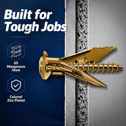 400 PCS Self Drilling Drywall Anchors with Screws Kit, 0.47×1.18 Inch Metal Wall Anchors for Drywall Hanging, No Drill Needed
