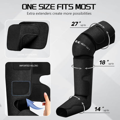 Air Compression Leg Massager with Heat and Hand-Held Controller