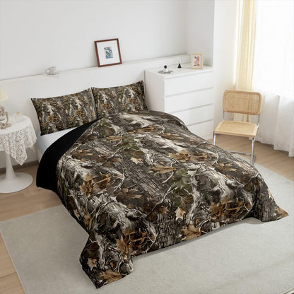 Tree Camo Comforter Set Full Size Kids Bedding Set - Comforter with 2 Pillowcase