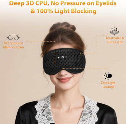 Bluetooth Sleep Mask HF016 Sleep Headphones with Detachable & Washable 3D Contoured Eye Mask