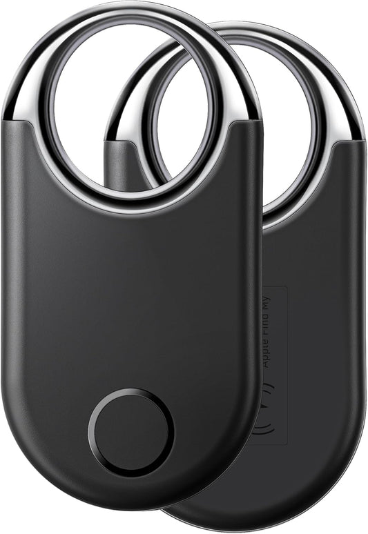 Air Tracker Tags - 2 Pack Black Tracker Tag Works with Apple Find My (iOS 14.6 Above Only)