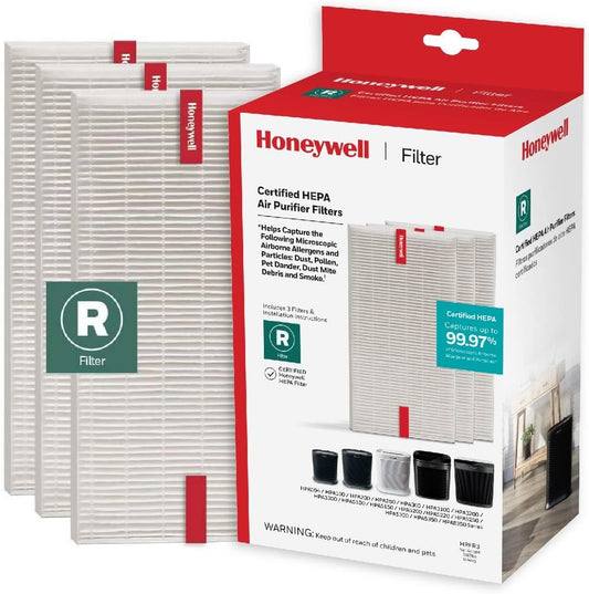 Honeywell HEPA Air Purifier Filter R, 3-Pack for HPA 100/200/300, 3000 and 5000 Series
