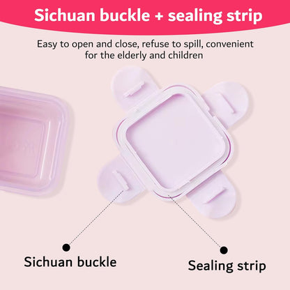 junsep 6-Pack Plastic mini food storage container's 60ml airtight box with lid freezer, microwave safe, BPA free