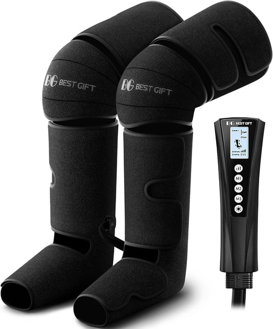 Air Compression Leg Massager with Heat and Hand-Held Controller