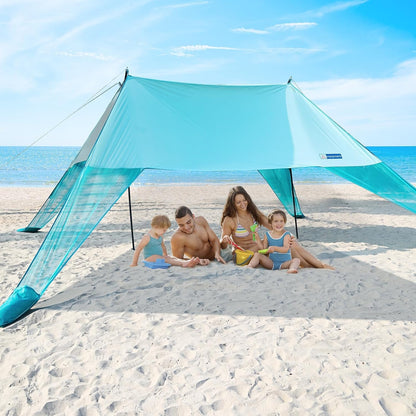 INSTANTENT Large Portable Beach Shade- 15X10ft, Turquoise