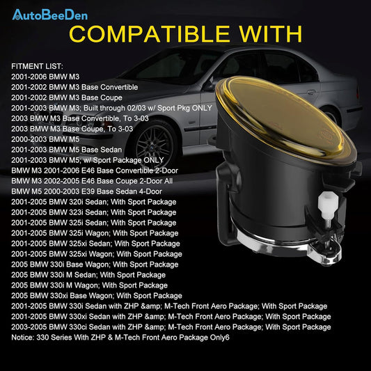 Fog Lights with Frame compatible with BMW (E46 E39 M3 M5) / 3 Series (320i 323i 325i 325xi 330i 330xi 330ci Sedan, 325i 325xi 330i 330xi Wagon, all w/ Sport Package)