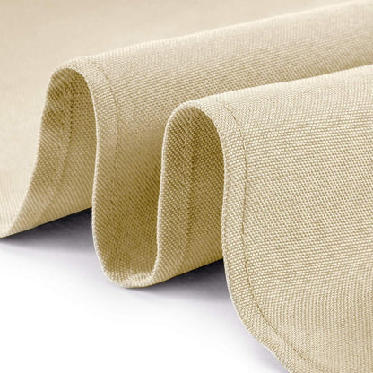 Lann's Linens - 132" Round Premium Tablecloth for Wedding/Banquet/Restaurant - Polyester Fabric Table Cloth - Beige