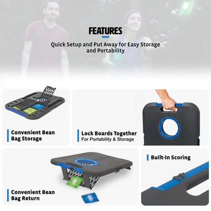 EastPoint Sports Light-Up Bean Bag Toss Plastic Cornhole Set *Box Damaged
