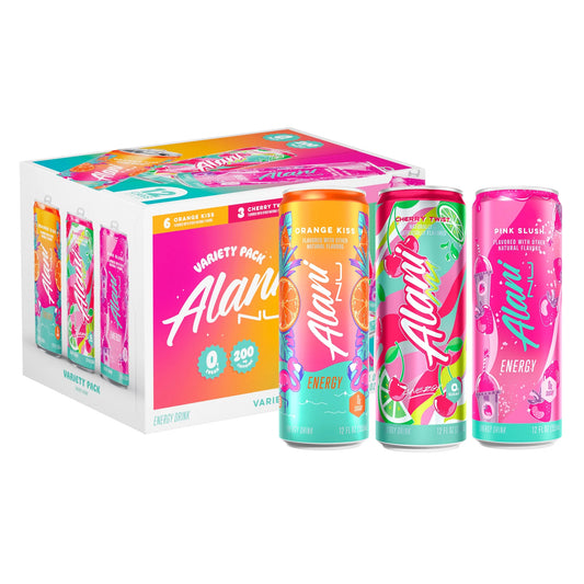 Alani Nu Sugar Free Energy Drink, Variety Pack, Mixed Flavors, 12 fl oz Cans, 12 Pack
