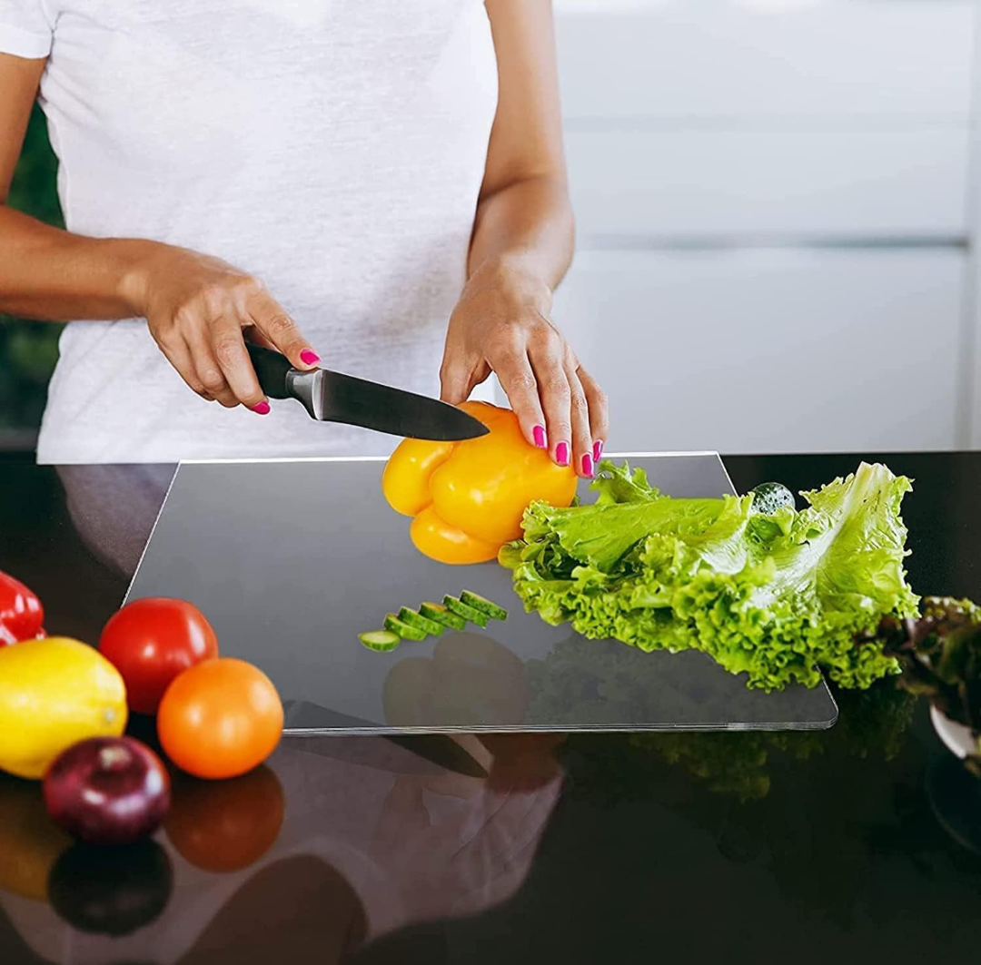 Clear Cutting Board for Kitchen with Lip Non-Slip 24" Wide x 18" Long