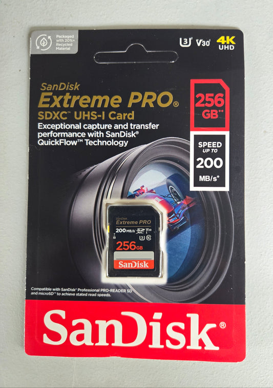 SanDisk Extreme Pro SDXC UHS-1 V-30 256GB Memory Card