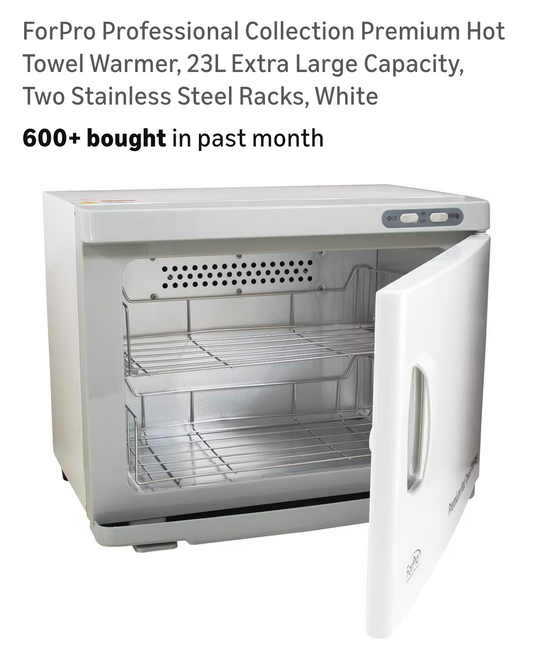 Professional Collection Premium Towel Warmer 2.3L Two Stainless Steel Racks, White
