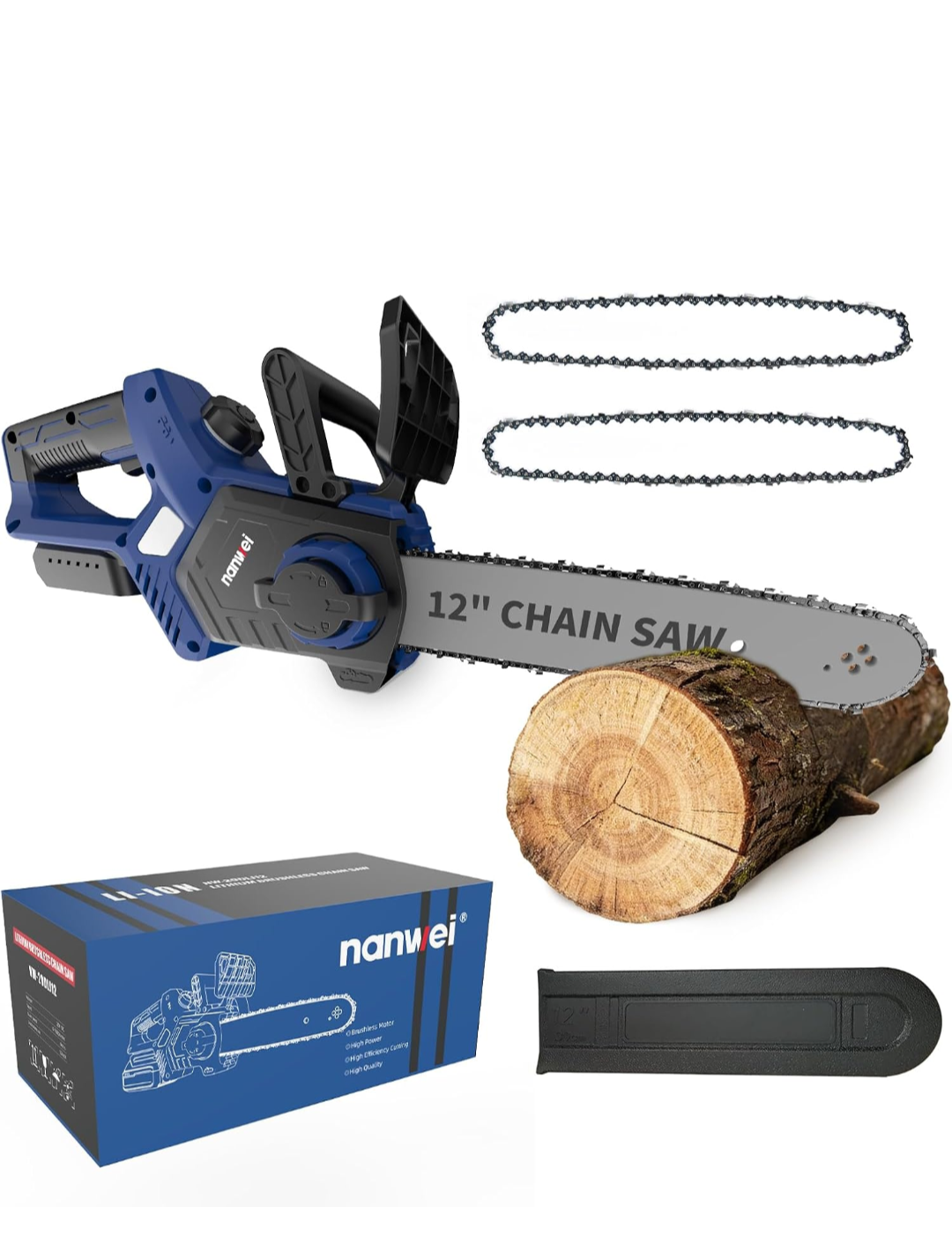 12" Electric Brushless Chainsaw w/ Two Chains (tool only)