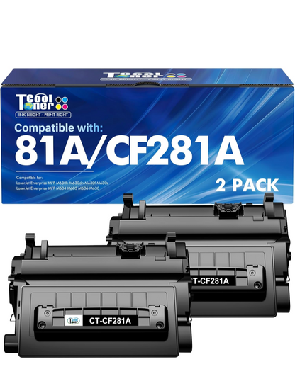 CF281A 81A Cartridge 039, 2-Pack Black Toner Replacement Ink for HP 81a 81x,