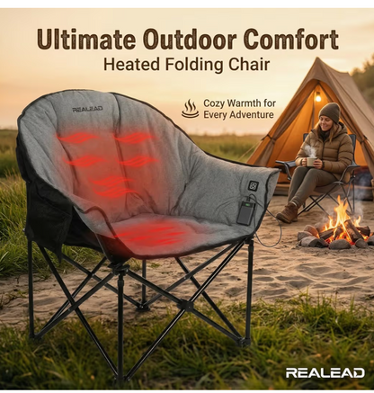 Heated Outdoor Folding Portable Chair