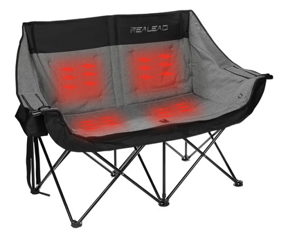 Double-Size Heated Love Seat Two-Seated Folding Chair