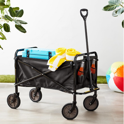 Amazon Basics Outdoor Utility Wagon, 41"×20" Black