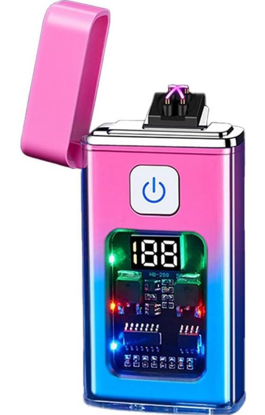 Plasma Fluid-Free Lighter, USB Charged, Pink