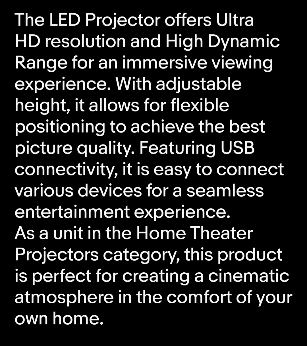 LED Ultra HD Projector