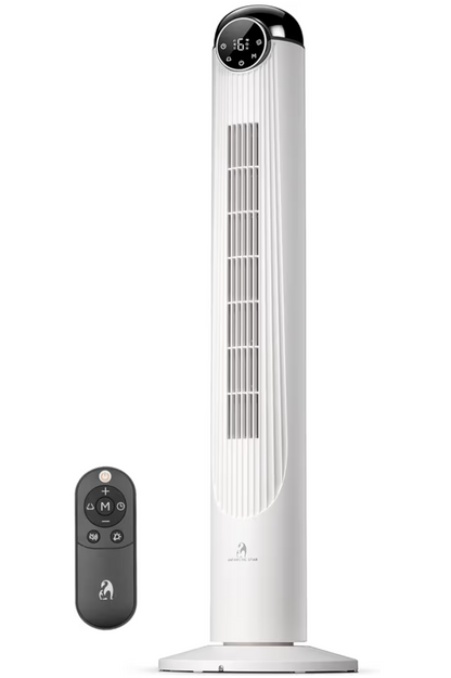 Antarctic Star 42" Oscillating Tower Fan with Remote, White