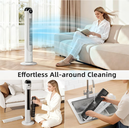 Antarctic Star 42" Oscillating Tower Fan with Remote, White