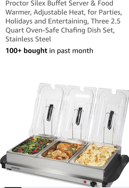 Proctor Silex Stainless Steel Buffet Server and Warmer