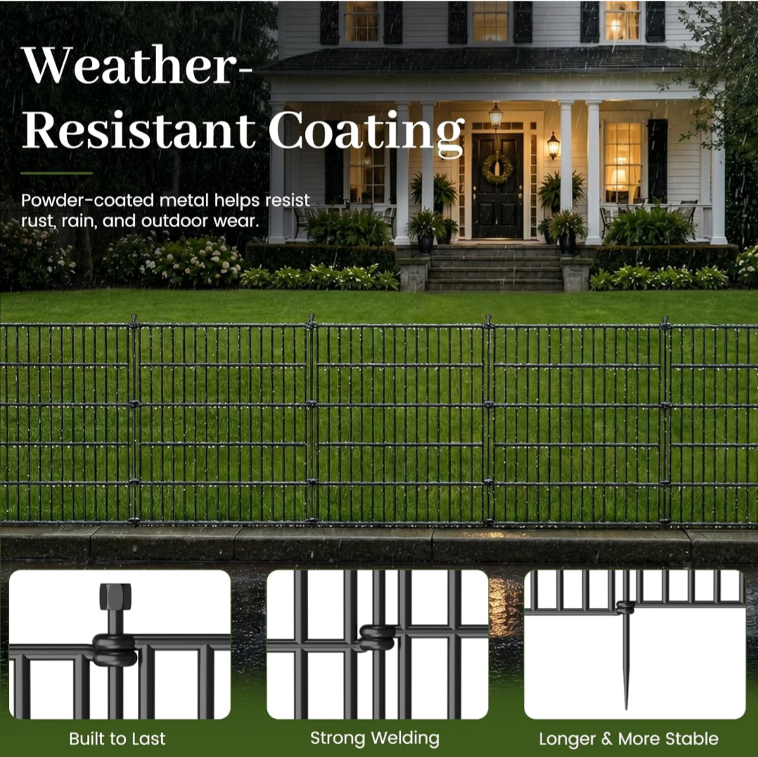 Metal Garden Fencing 32"h x 28"w x 10 Panels
