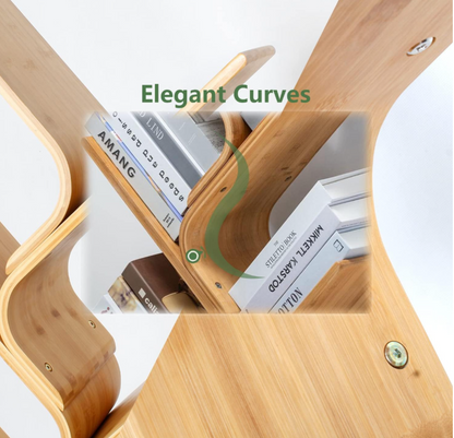 8-Tier Floor Bamboo Tree Bookshelf Modern Bookcase