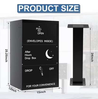 Drop Collection Box with Mount Post 16" x 13" x 4"
