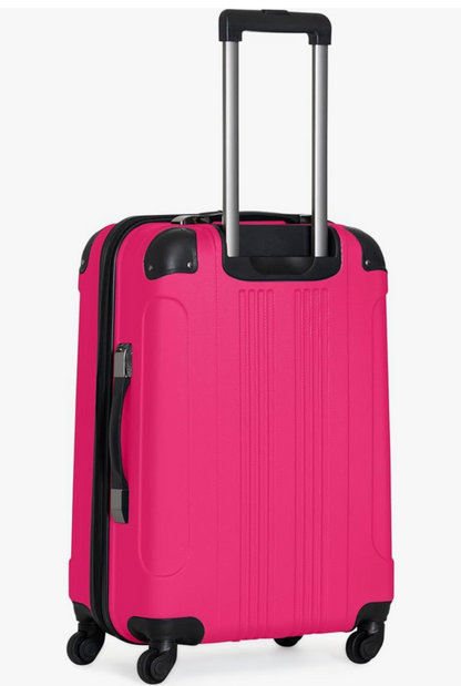 Kenneth Cole REACTION Out-of-Bounds 4-Wheel Spinner Luggage, Magenta, 24-Inch Checked