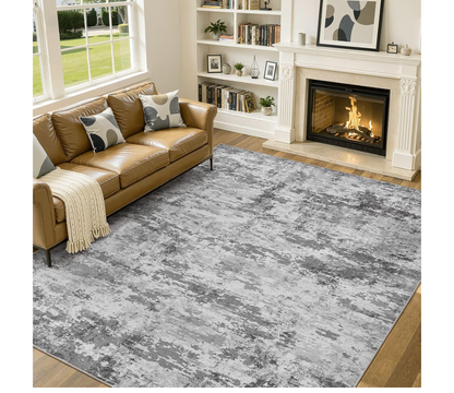 10x12 Washable Area Rugs Non-Slip Soft Large Rug Dark Gray