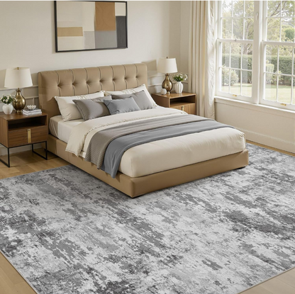 10x12 Washable Area Rugs Non-Slip Soft Large Rug Dark Gray