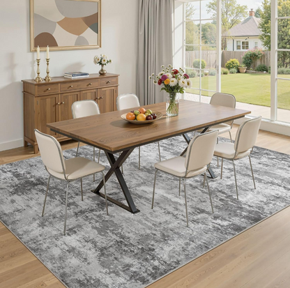 10x12 Washable Area Rugs Non-Slip Soft Large Rug Dark Gray