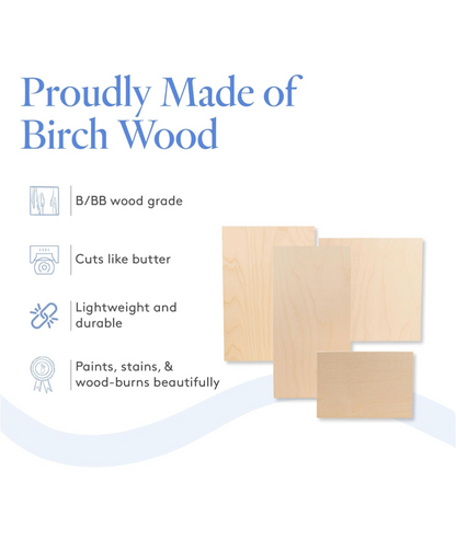 3 mm Baltic Birch Plywood 1/8 x 12 x 12 inch, Box of 100 B/BB Grade Craft Wood,