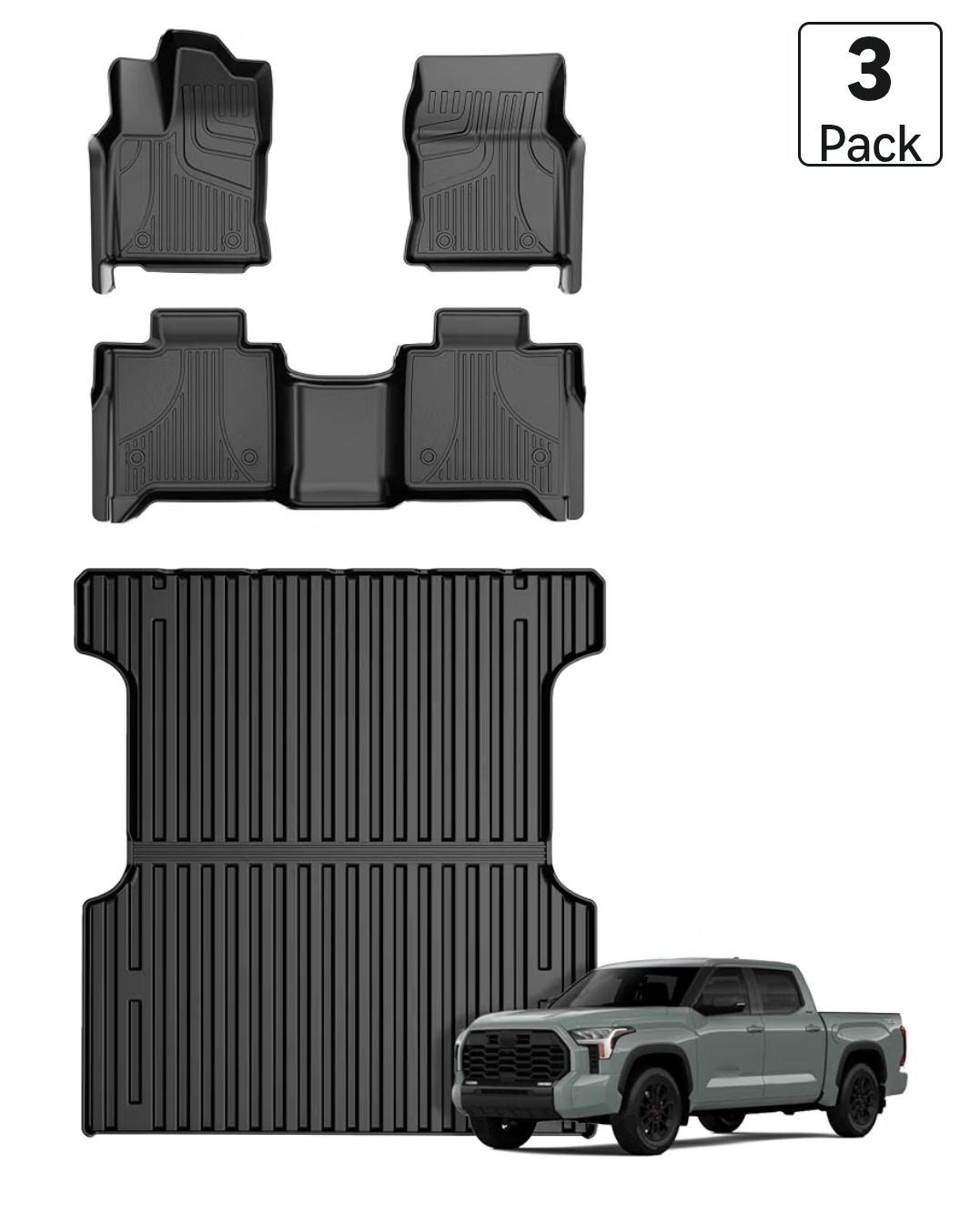 AOMSAZTO Floor Mats and Bed Liner for 2022- 2025 Toyota Tundra/Tundra Hybrid