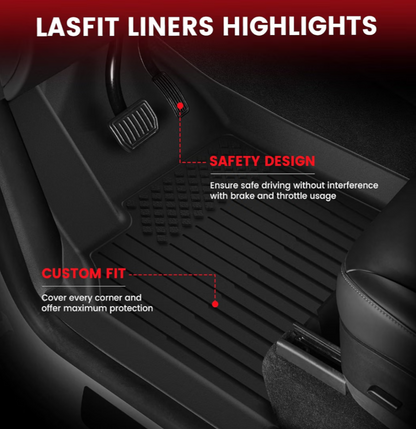 LASFIT 10PCS Floor Mats for Tesla Model Y Juniper 2026 2025, TPE