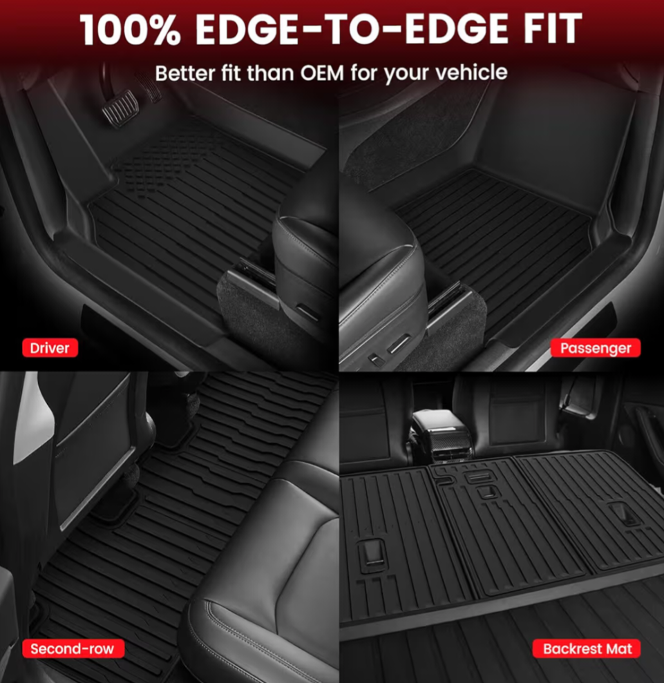 LASFIT 10PCS Floor Mats for Tesla Model Y Juniper 2026 2025, TPE