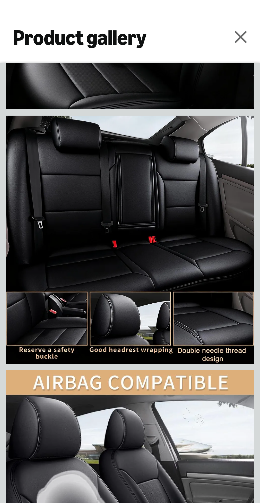 Custom Fit Seat Covers for Chevy Blazer 2019 2020 2021 2022 2023 2024 Full Set Premium Faux Leather Comfort Protection (Black)