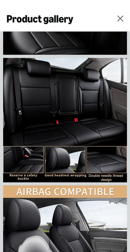 Custom Fit Seat Covers for Chevy Blazer 2019 2020 2021 2022 2023 2024 Full Set Premium Faux Leather Comfort Protection (Black)