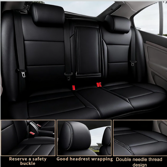 Custom Fit Seat Covers for Chevy Blazer 2019 2020 2021 2022 2023 2024 Full Set Premium Faux Leather Comfort Protection (Black)