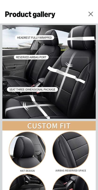 Custom Fit Seat Covers for Chevy Blazer 2019 2020 2021 2022 2023 2024 Full Set Premium Faux Leather Comfort Protection (Black)