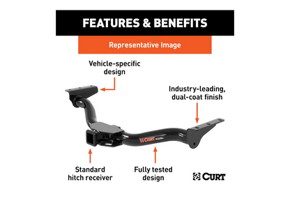 CURT 13530 Class 3 Trailer Hitch, 2-Inch Receiver, Select Toyota Highlander, Lexus RX330, RX350, RX400h