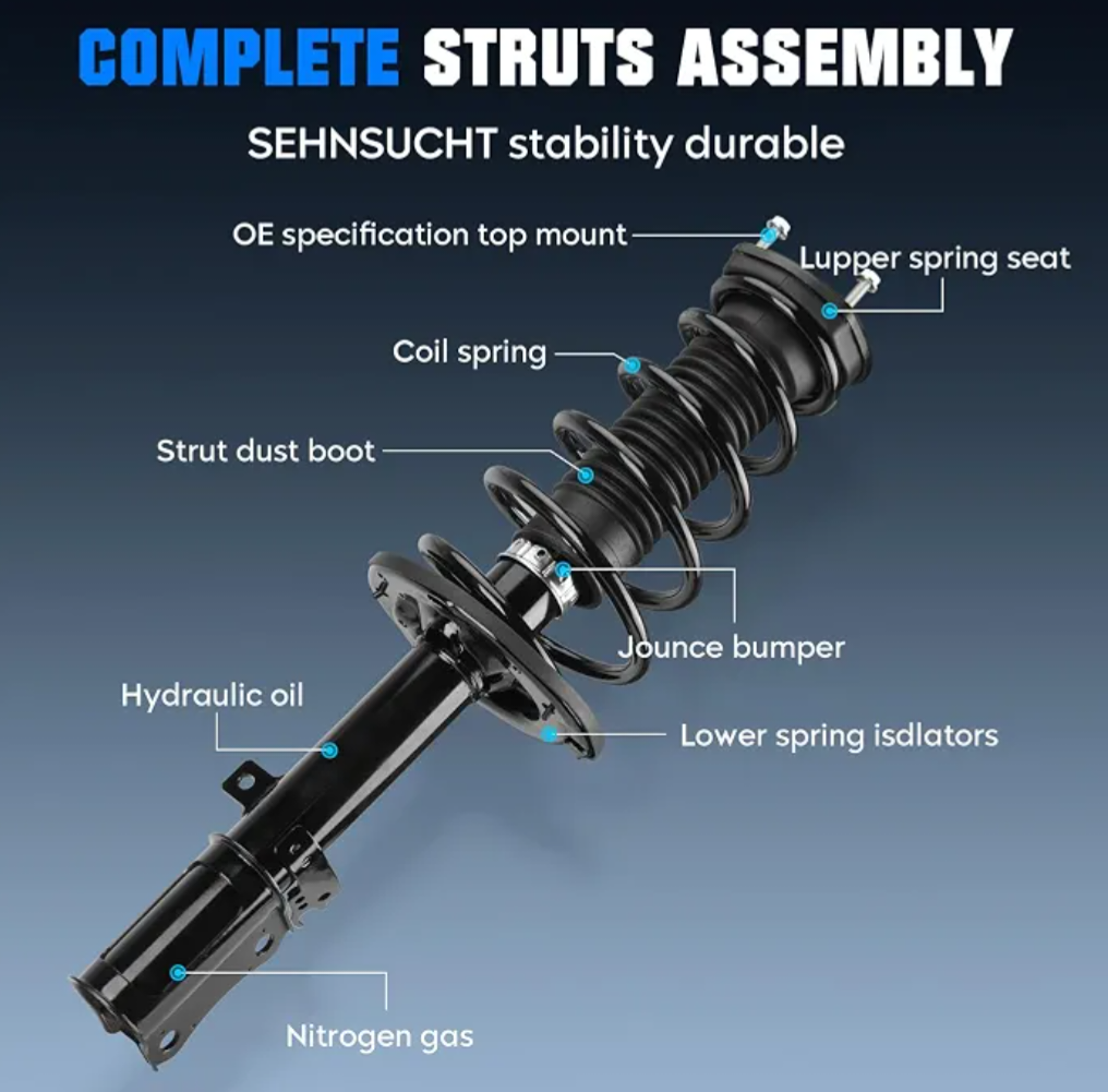 Right and Left Rear Coil Spring Struts & Stabilizer Sway Bar Links Fit for Toyota Camry 2004-2006, for Lexus ES330 2004- 2006