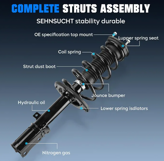Right and Left Rear Coil Spring Struts & Stabilizer Sway Bar Links Fit for Toyota Camry 2004-2006, for Lexus ES330 2004- 2006