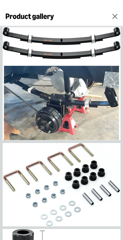 Upgraded Heavy Duty Rear 3-Leaf Springs Kit for EGO TXT/Medalist Electric 1994-2013 and Gas 1996-2008 Golf Cart Suspension with Bushings Sleeves and U Bolts